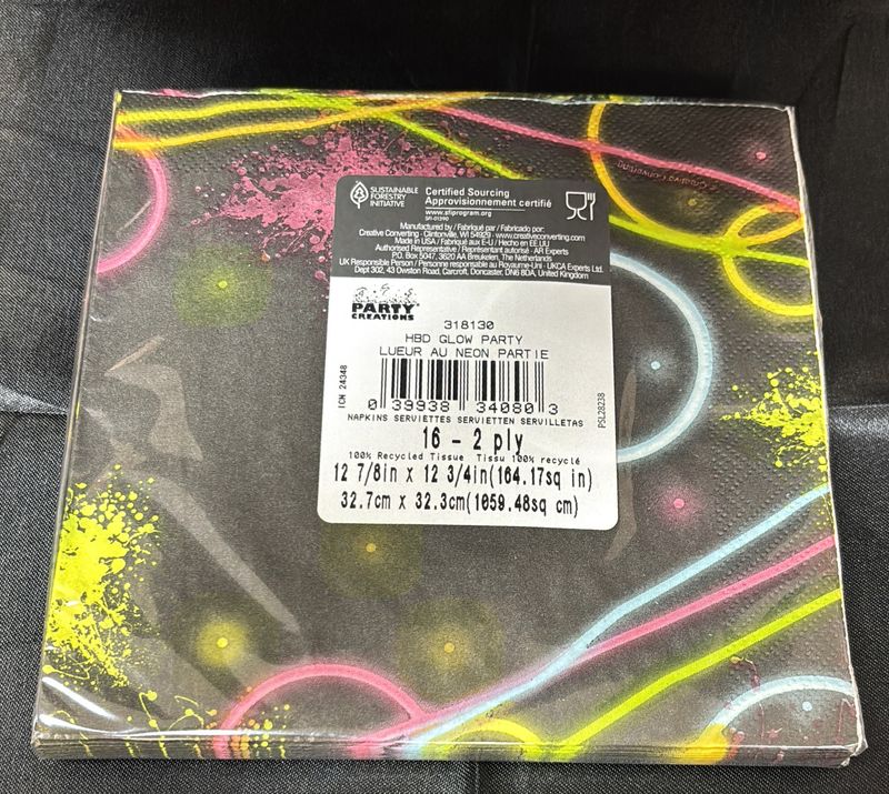 Glow Party Hbd Luncheon Napkin