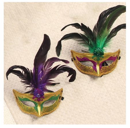 MARDI GRAS FANCY FEATHER MASK