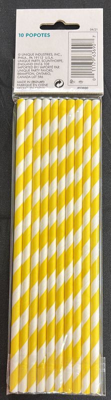 Neon Yellow Paper Straw
