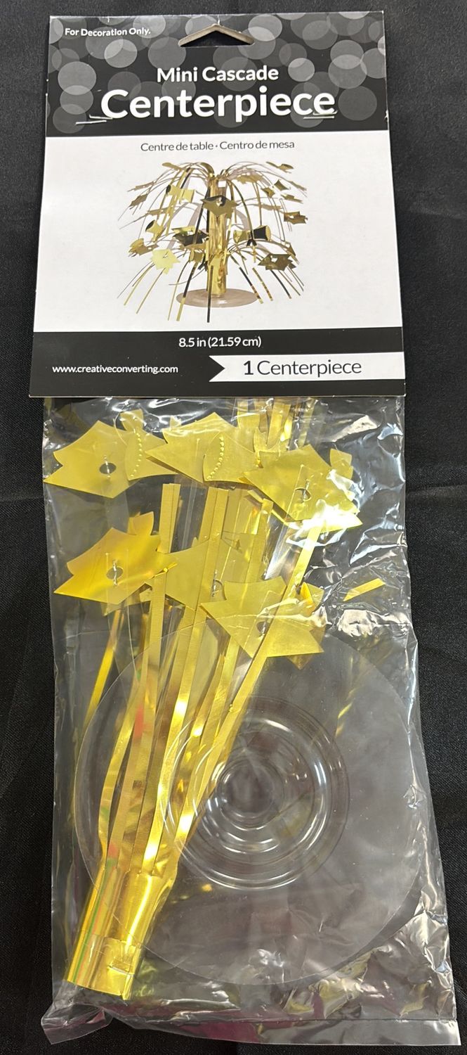 MINI CASCADE CENTERPIECE GOLD GRAD CAPS
