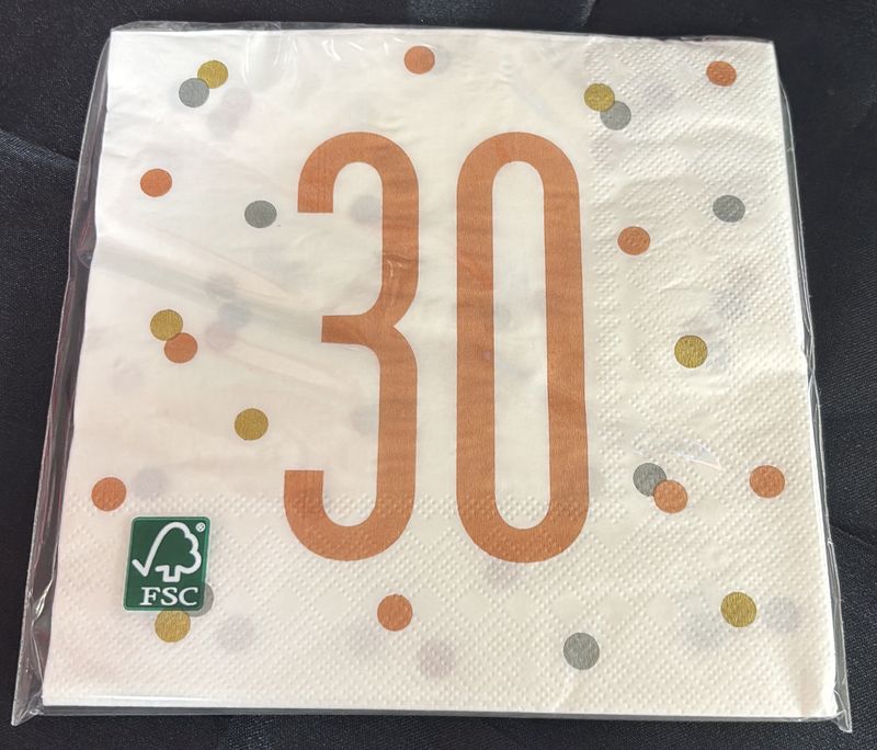 ROSE GOLD GLITZ 30 NAPKIN
