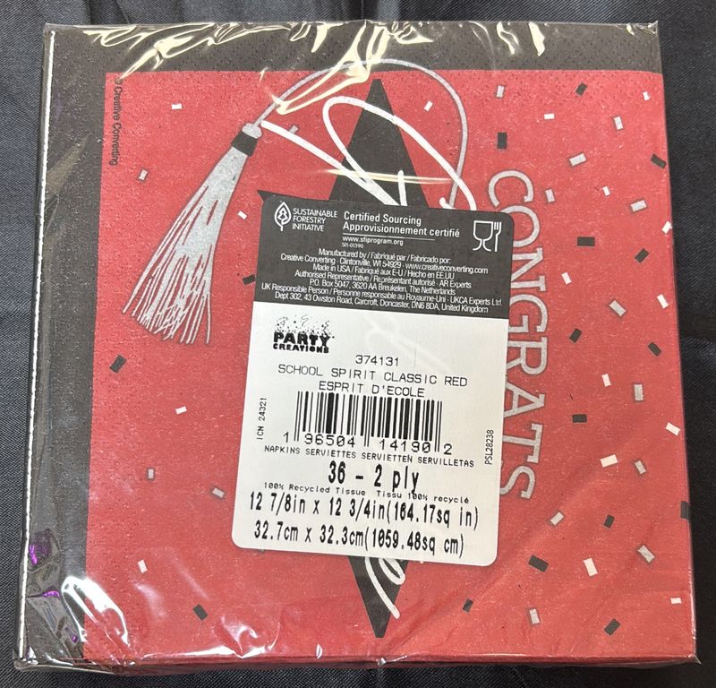 Red School Spirit Luncheon Napkin