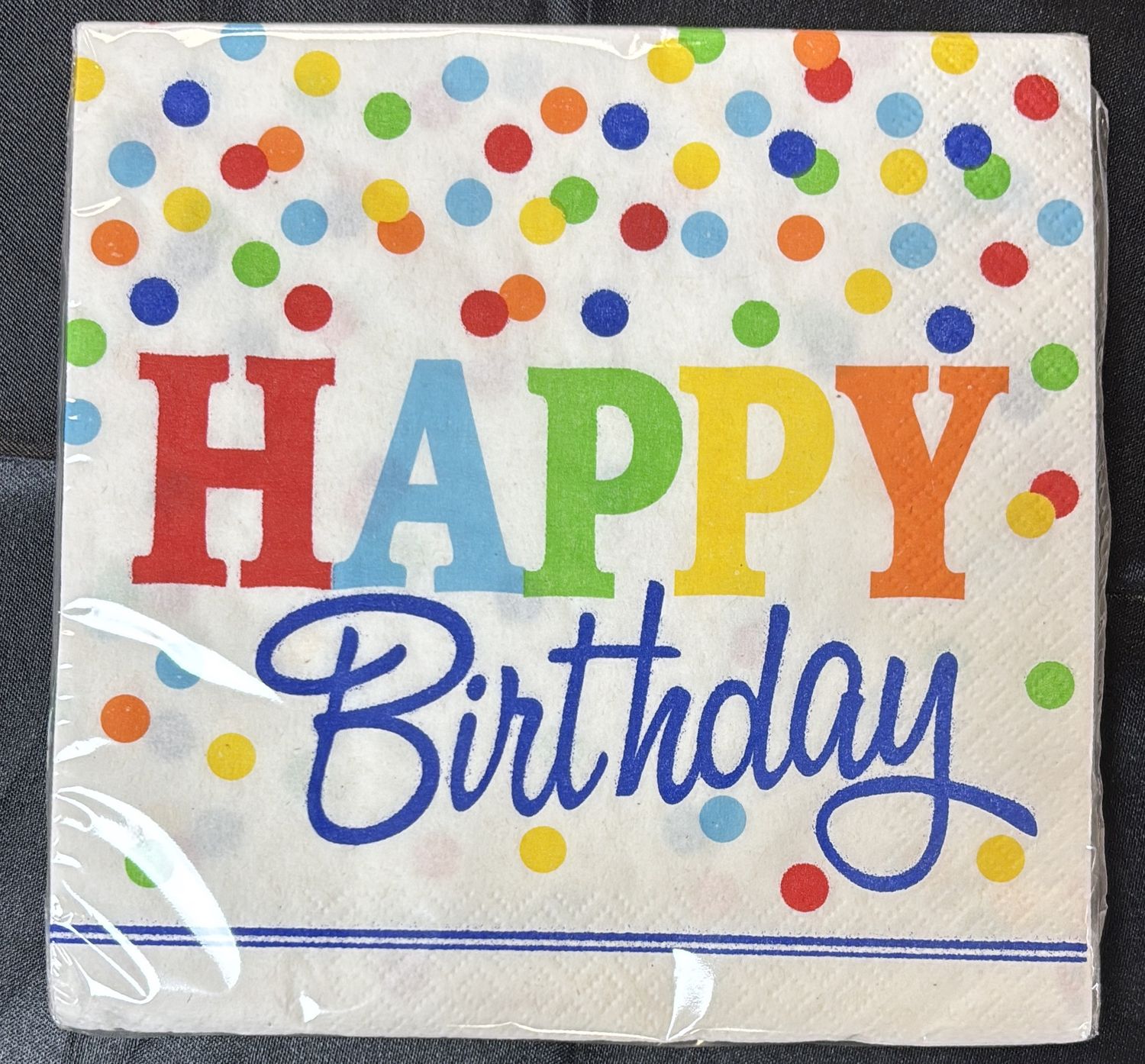 LUNCHEON NAPKIN RAINBOW POLKA DOTS