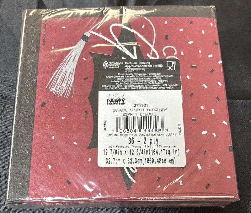 Burgundy School Spirit Luncheon Napkin