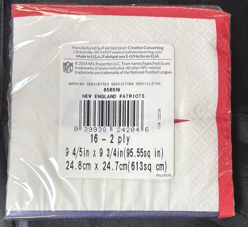 New England Patriots Nfl Beverage Napkin