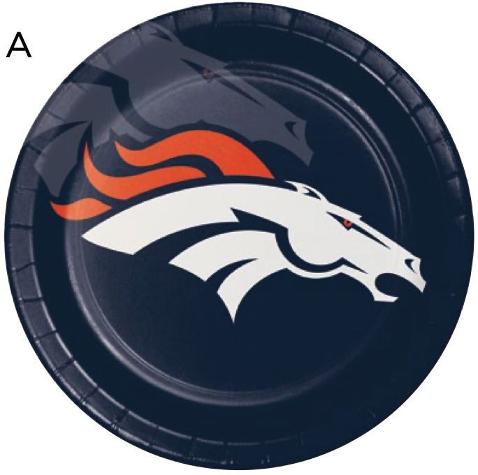 NFL PLATE DENVER BRONCOS 8CT