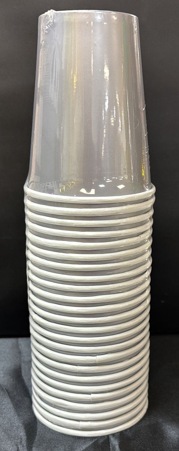SHIMMERING SILVER PAPER CUPS