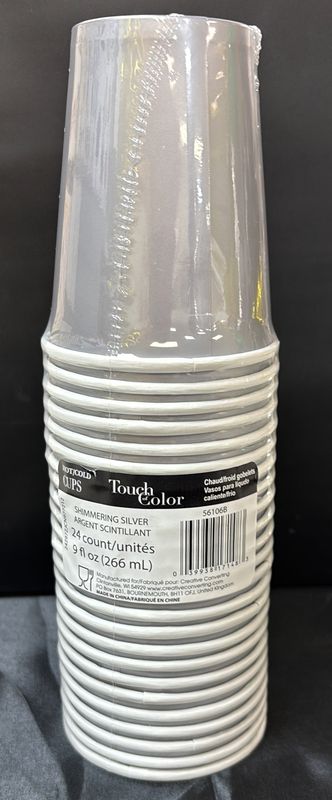 Shimmering Silver Paper Cups