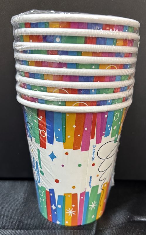Rainbow Ribbons Paper Cups