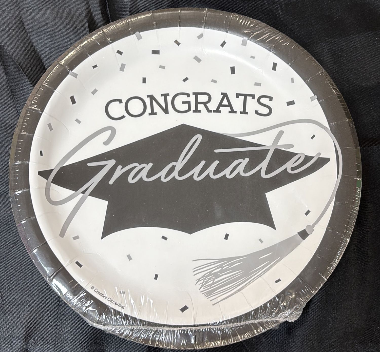 PAPER PLATE LARGE SCHOOL SPIRIT WHITE