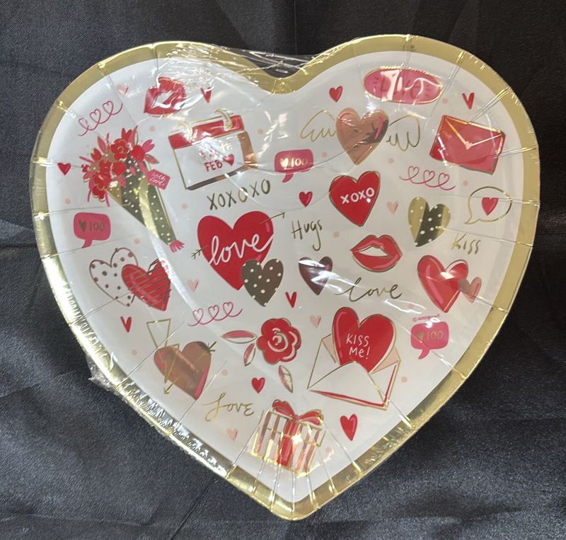 Paper Plate Heart Red Pink Valentine