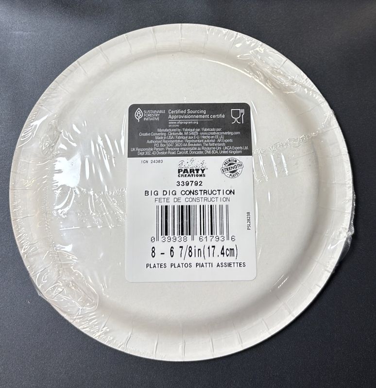 Big Dig Paper Plate Small