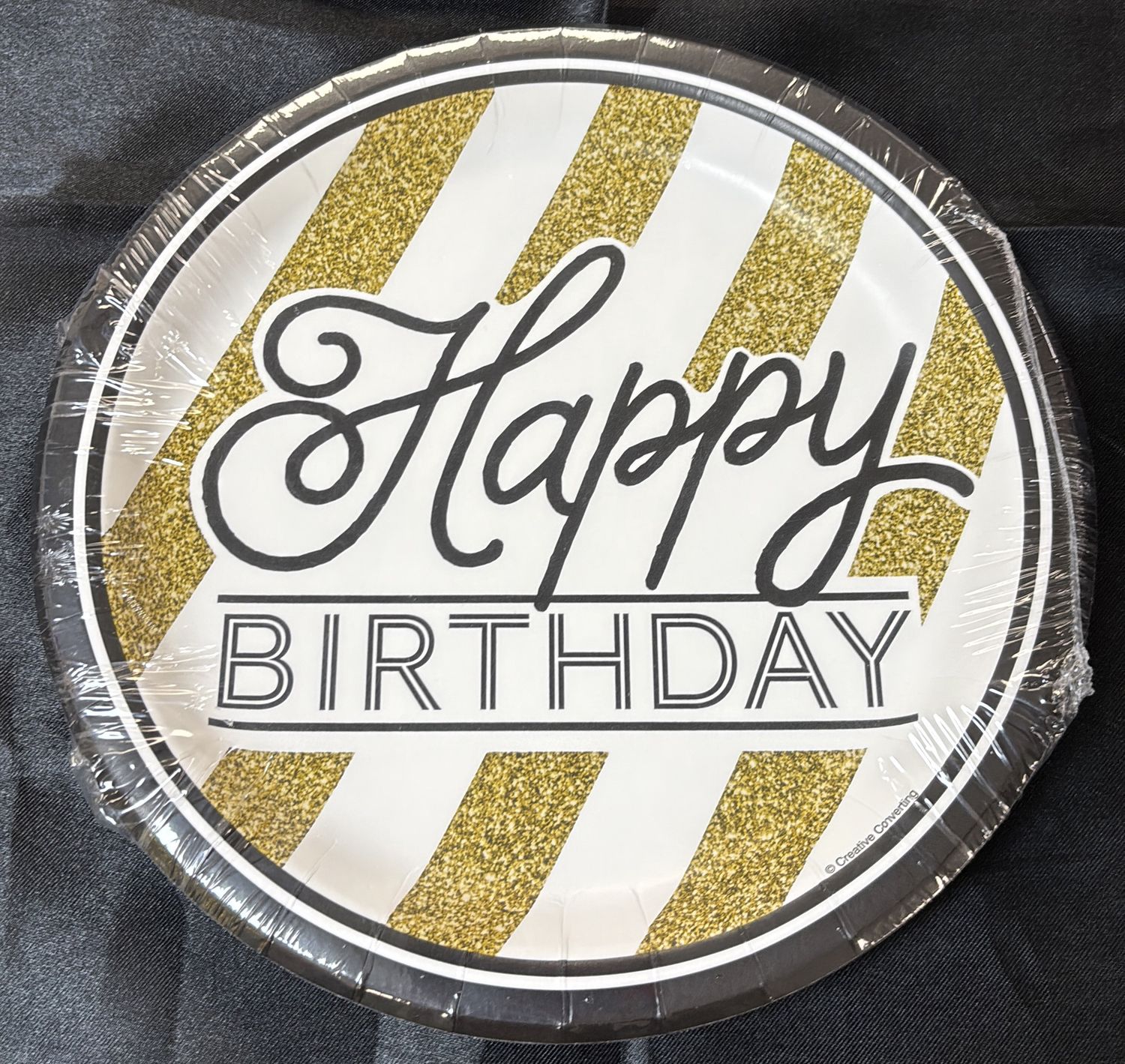 BLACK &amp; GOLD LARGE PLATE