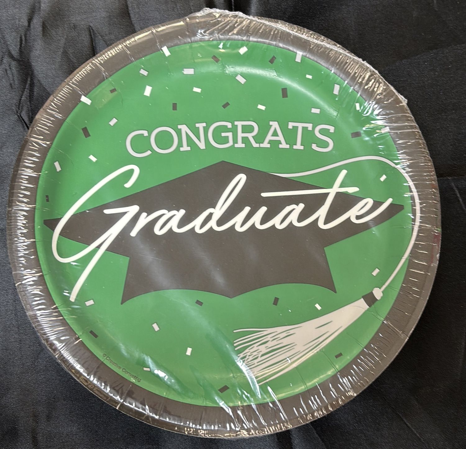 PAPER PLATE LARGE SCHOOL SPIRIT GREEN