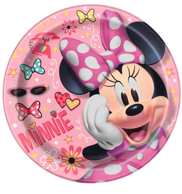 Paper Plate Large Minnie Mouse 8Ct