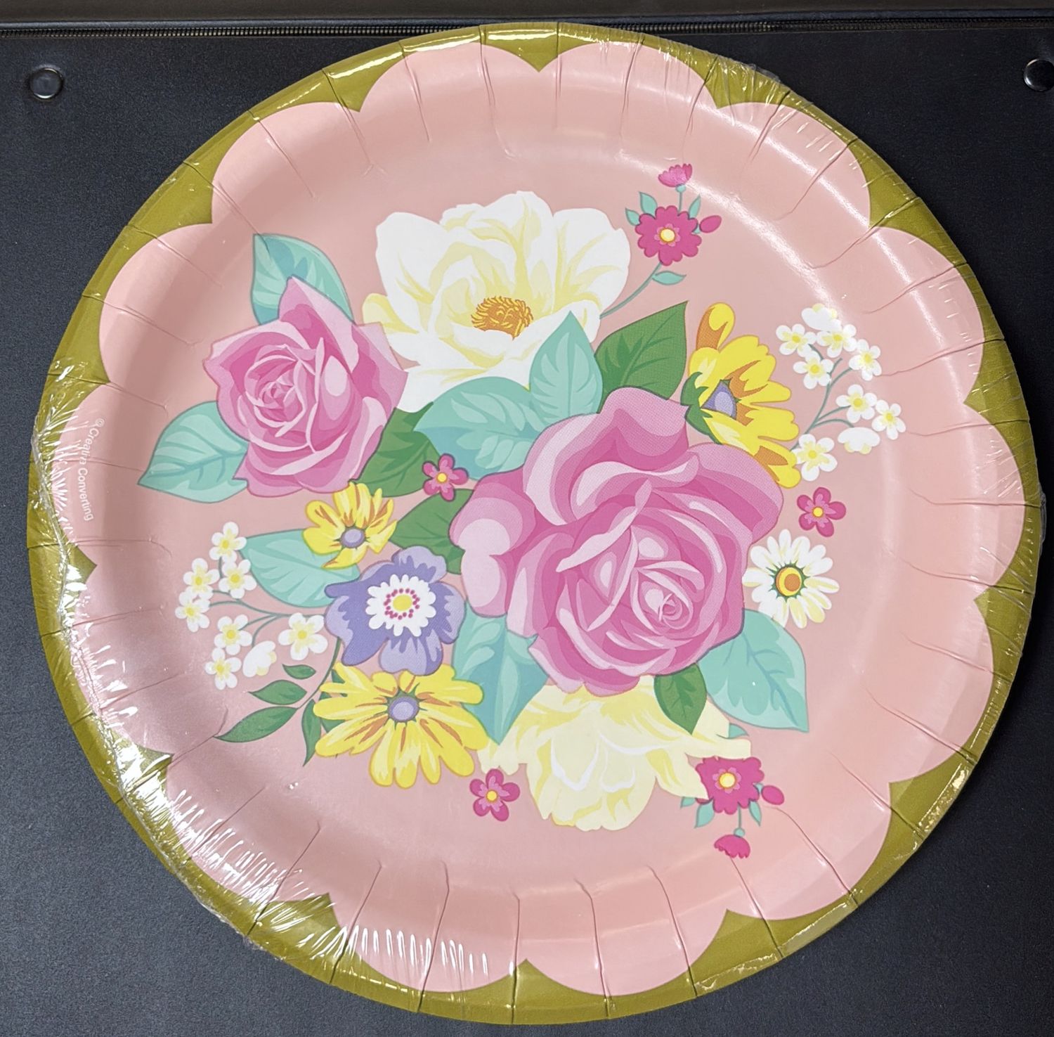PAPER PLATE LARGE FLORAL TEA PARTY