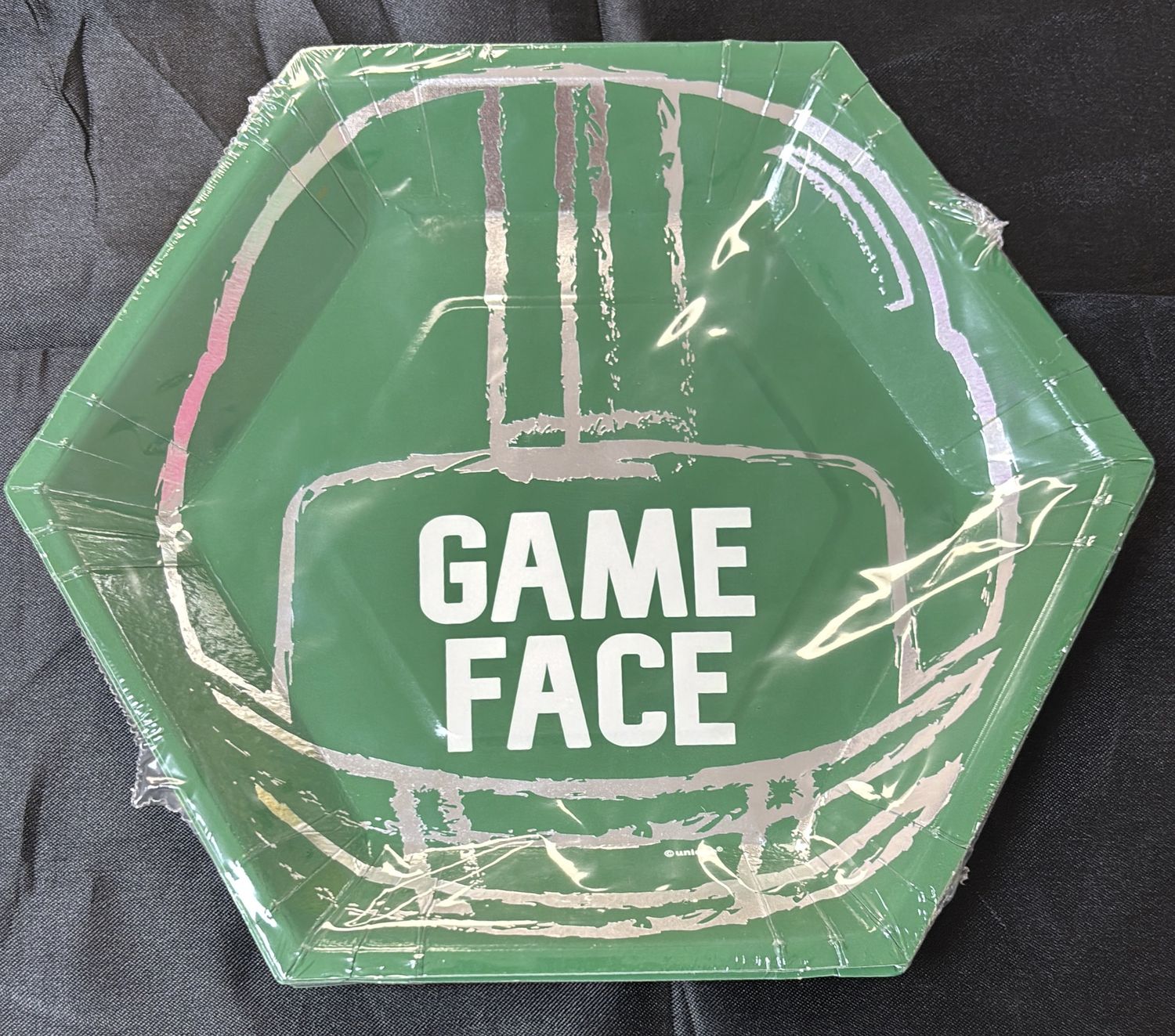 PAPER PLATE LARGE FOOTBALL GAME FACE