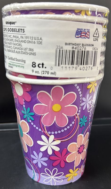 Paper Cups Birthday Blossom