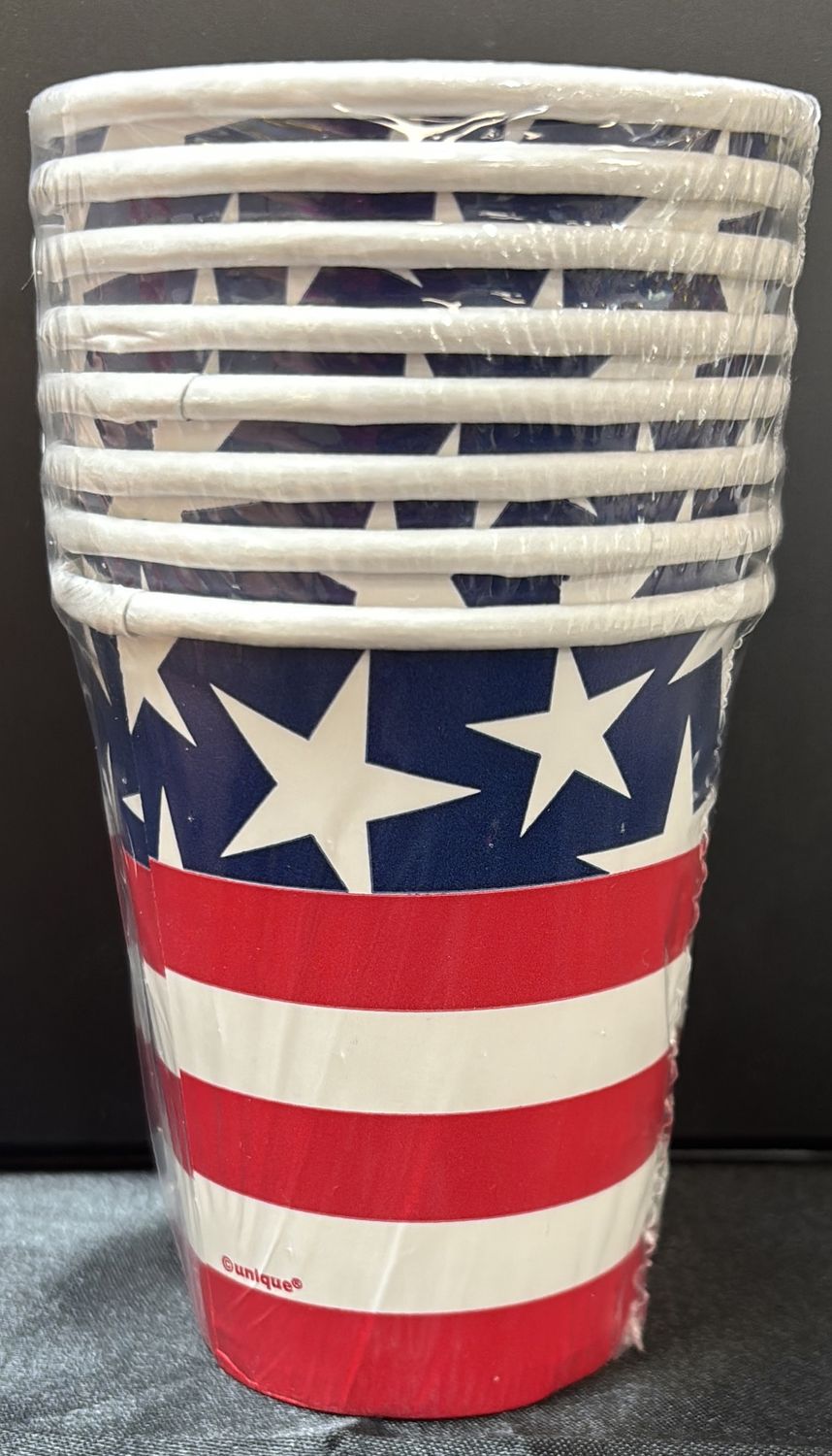PAPER CUPS STARS &amp; STRIPES 8CT