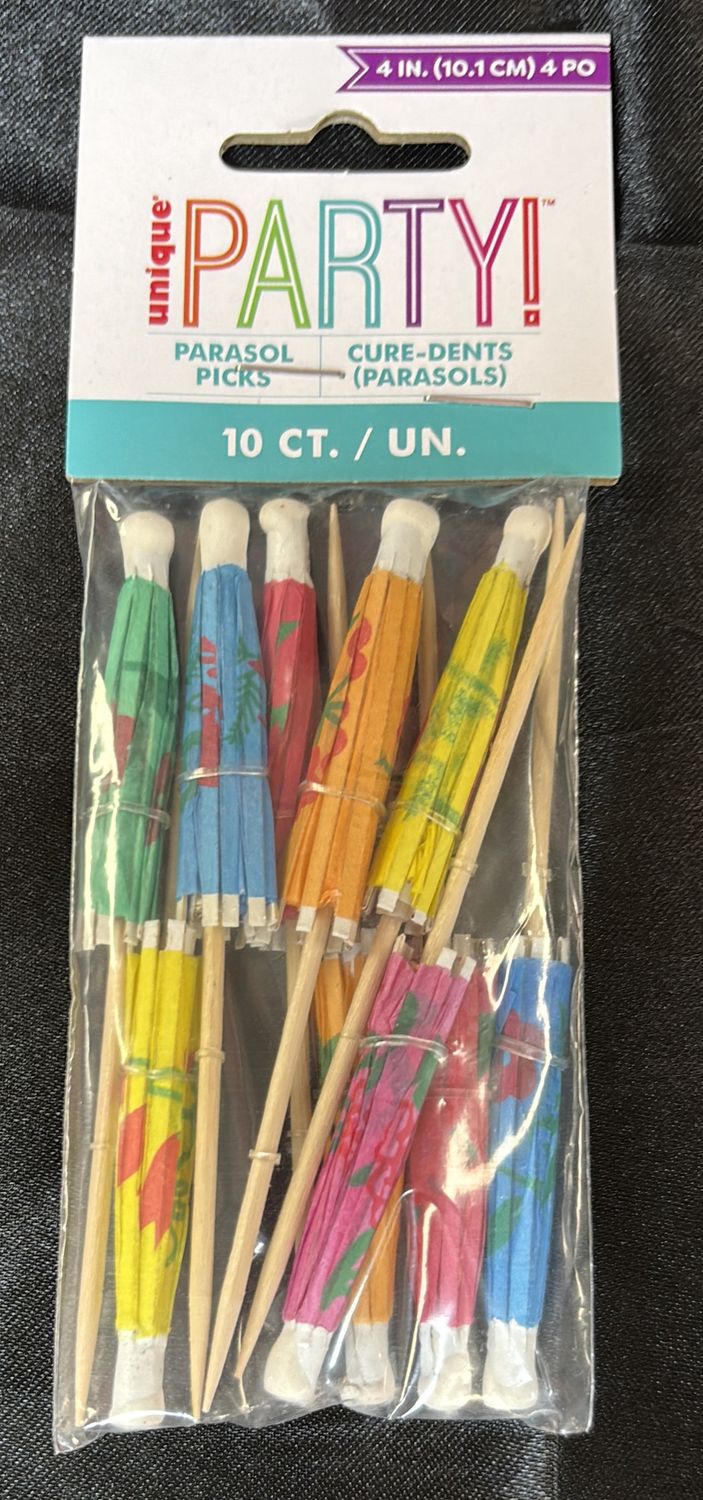 PAPER PARASOL PICKS 10CT