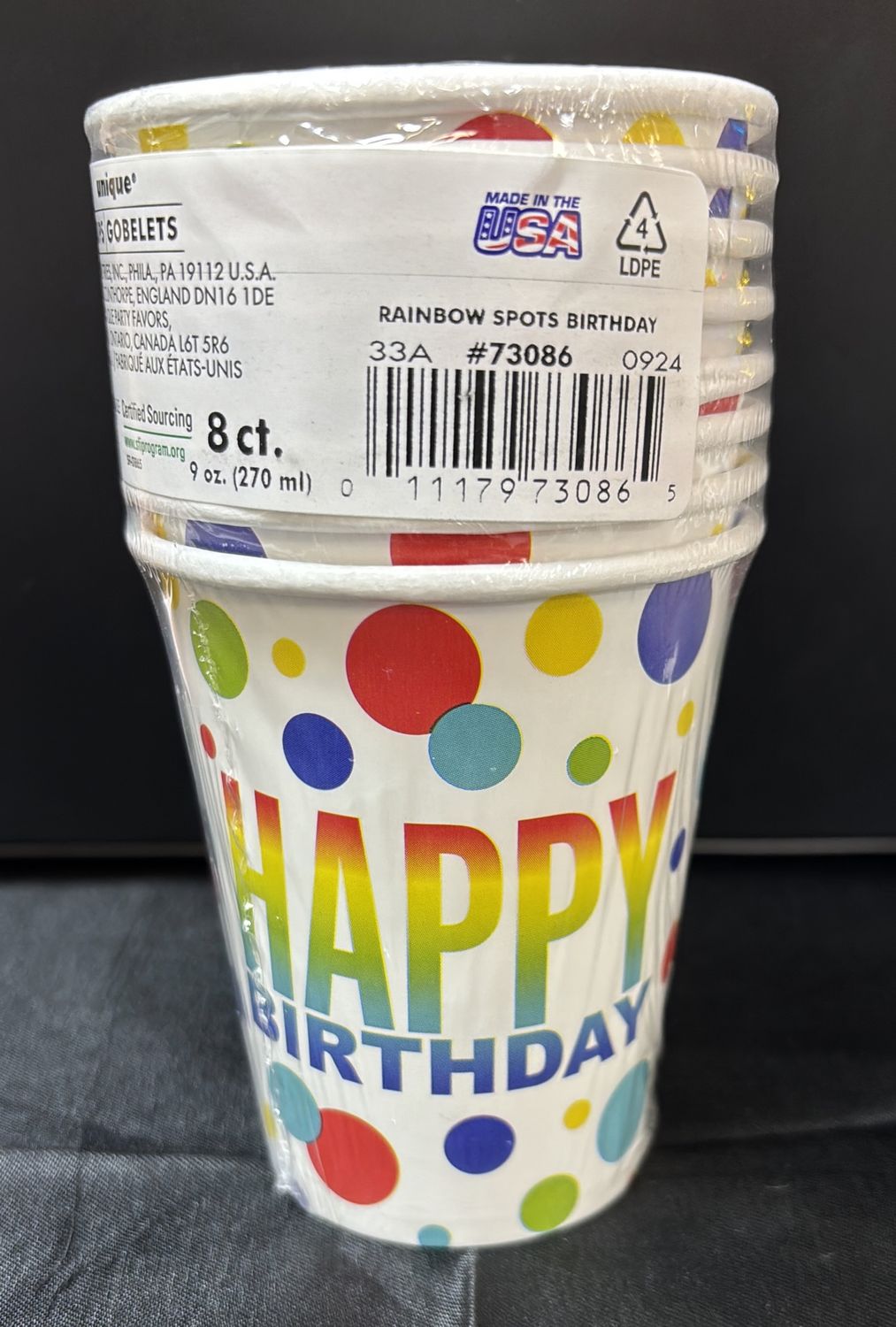 PAPER CUPS RAINBOW SPOTS