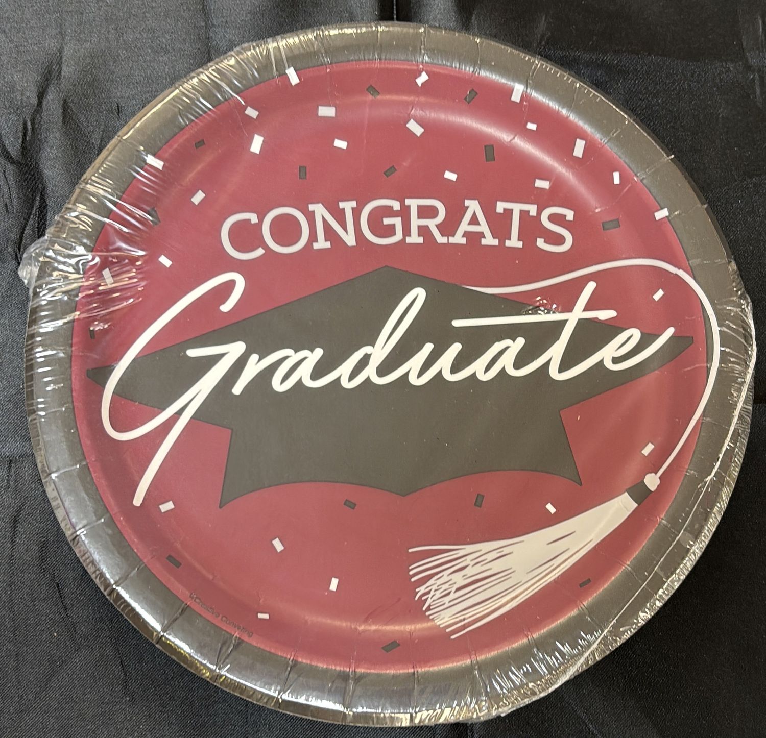 PAPER PLATE LARGE SCHOOL SPIRIT BURGUNDY