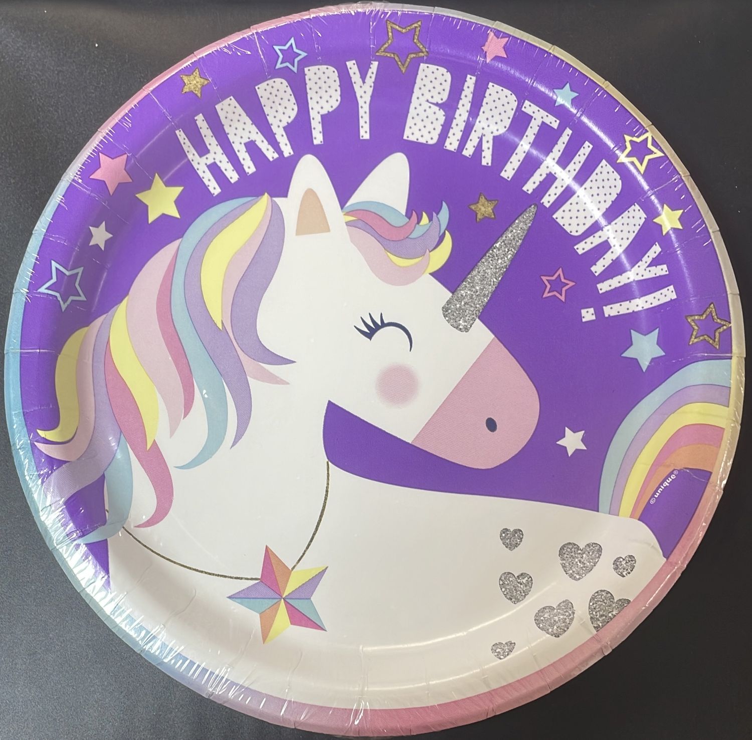 PAPER PLATE LARGE UNICORN