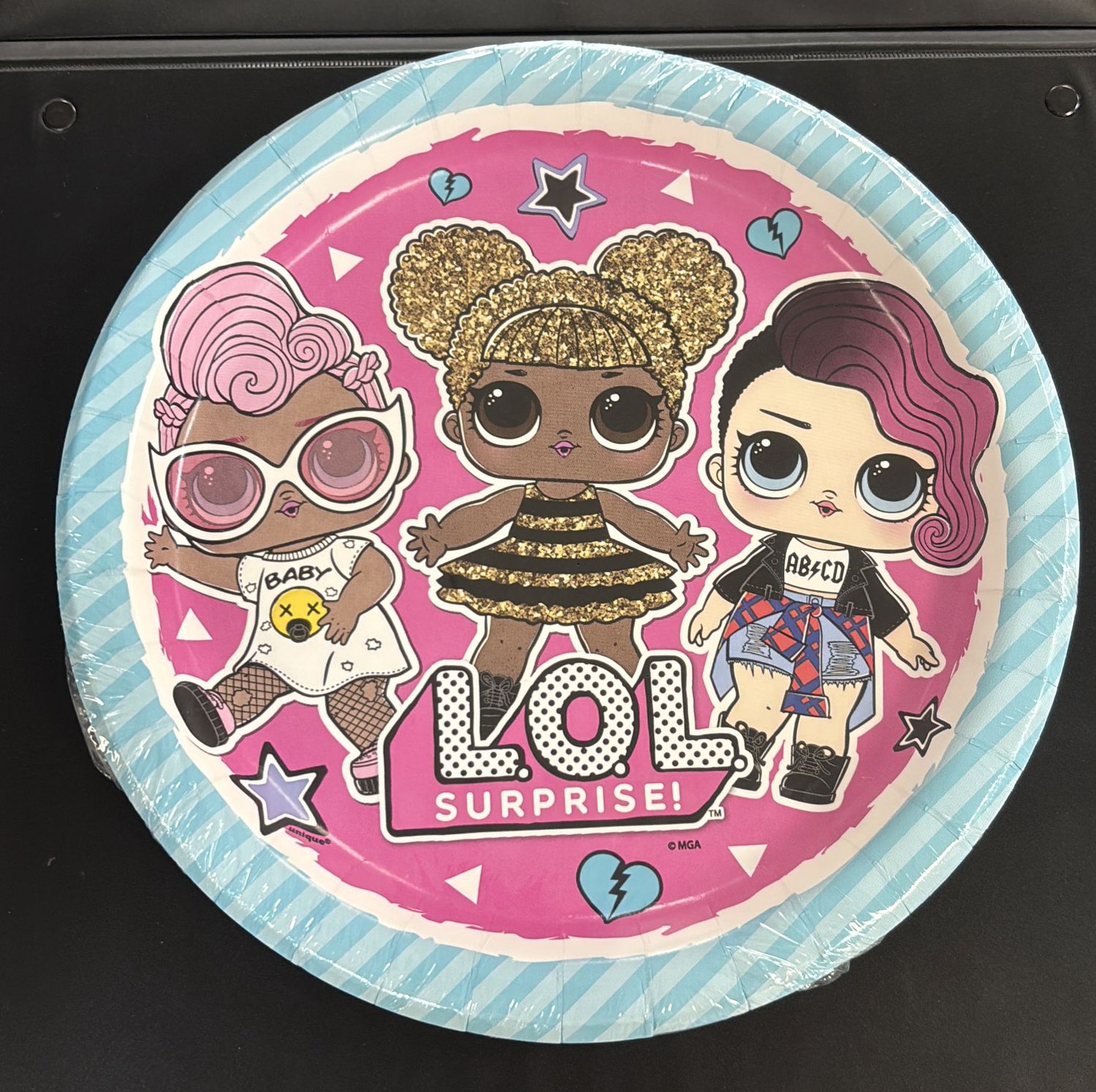 LOL LARGE PLATE BLUE BORDER