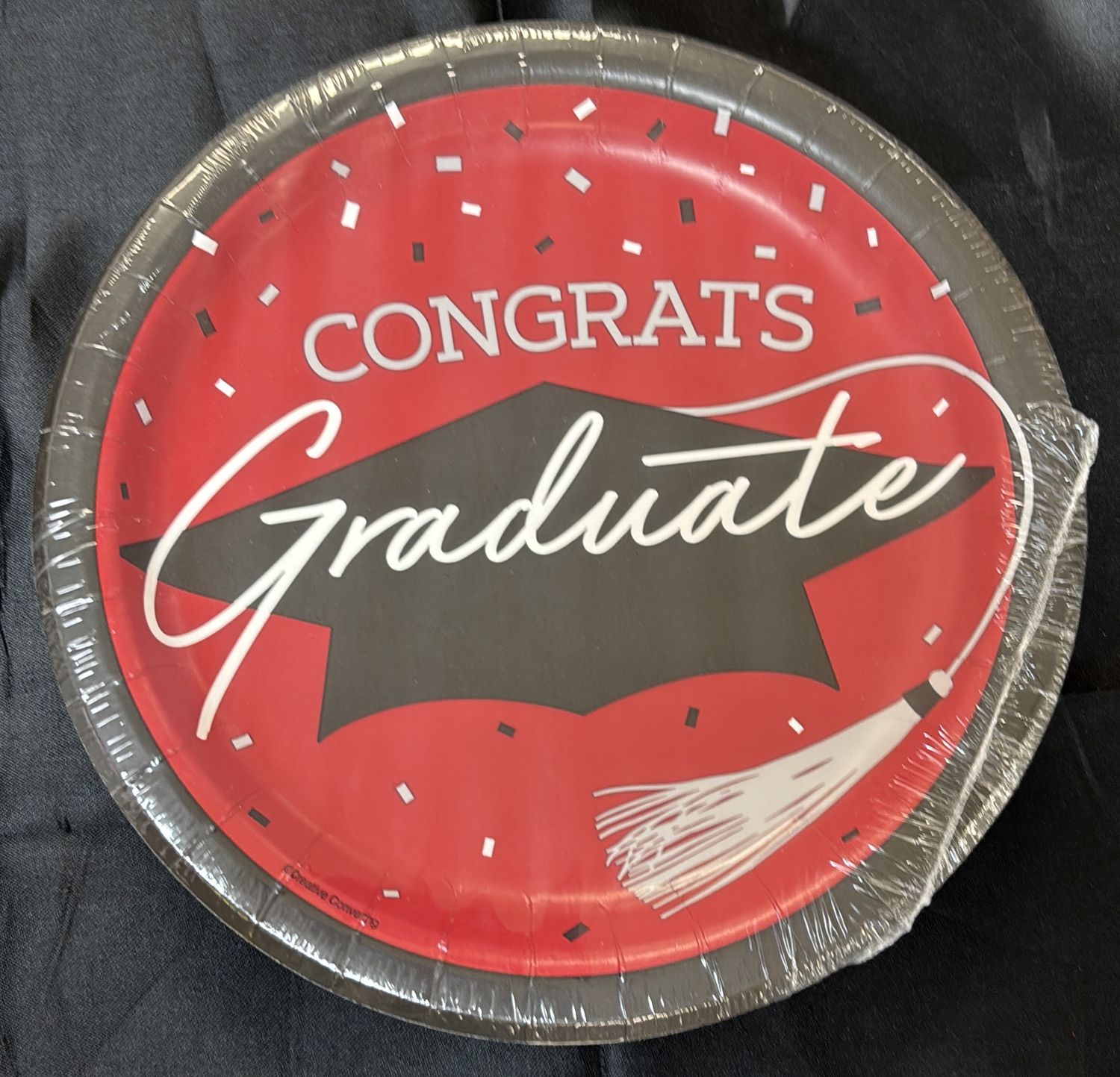 PAPER PLATE LARGE SCHOOL SPIRIT RED