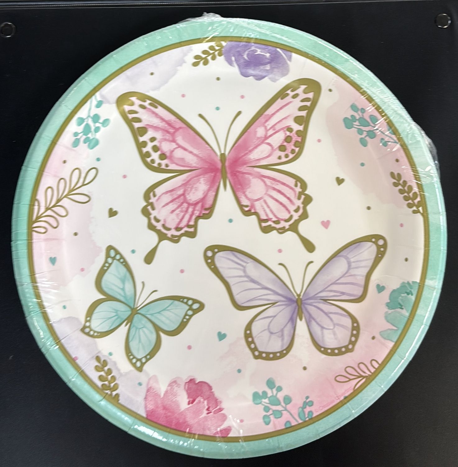 PAPER PLATE LARGE BUTTERFLY SHIMMER
