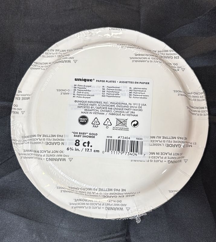 Paper Plate Small Oh Baby