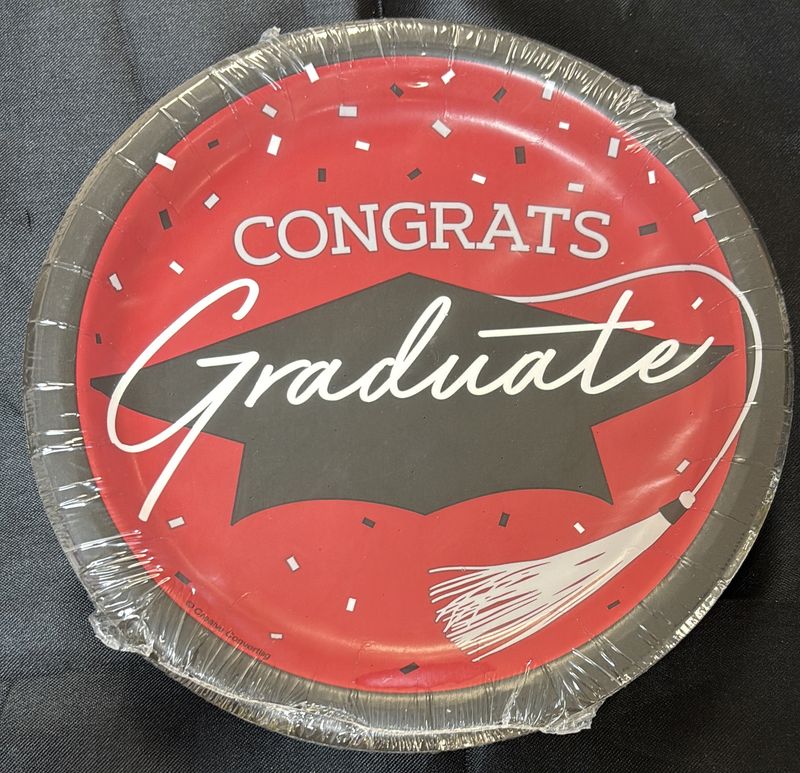 PAPER PLATE SMALL SCHOOL SPIRIT RED