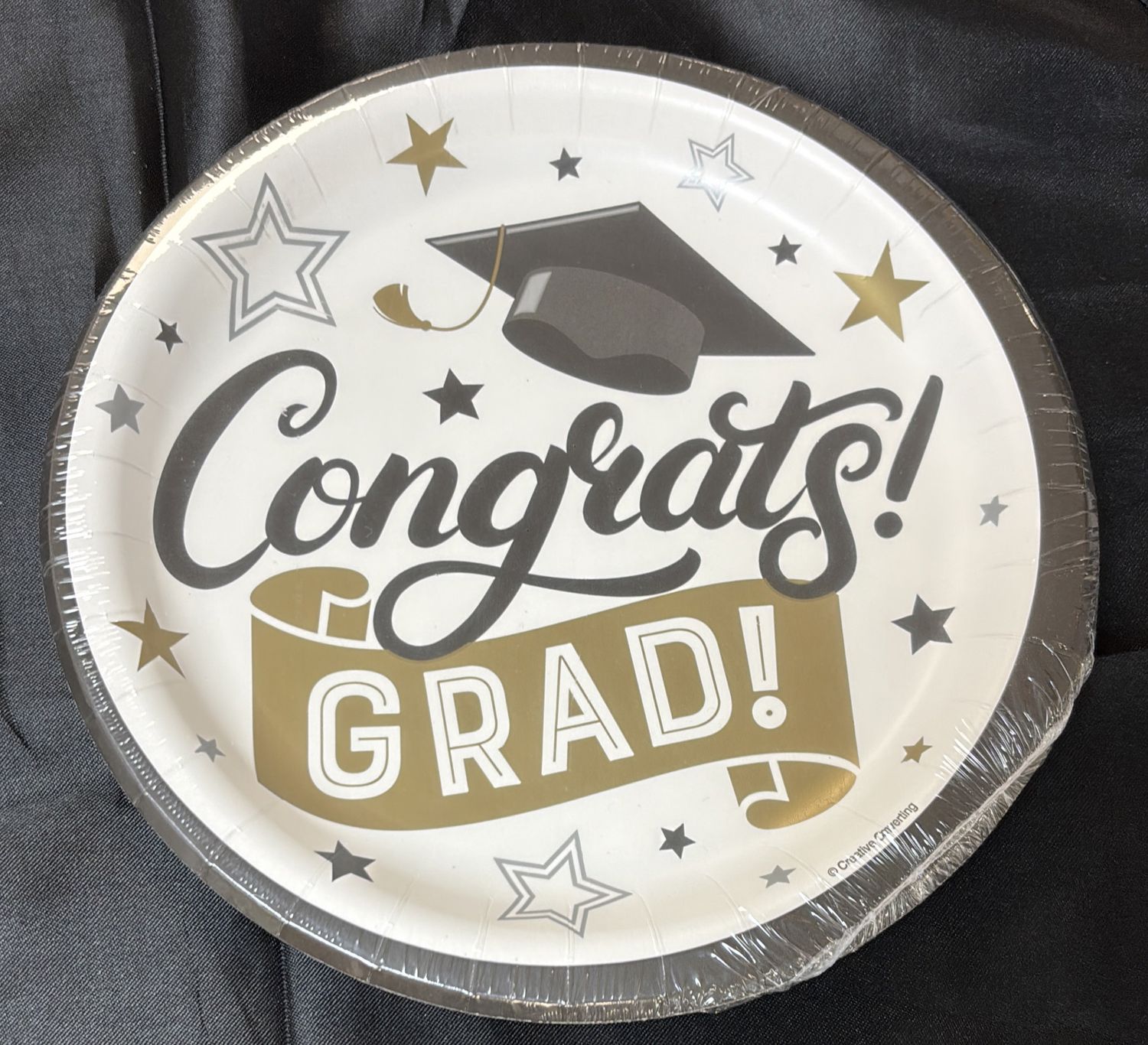 PAPER PLATES LARGE GRAD GLAMOR