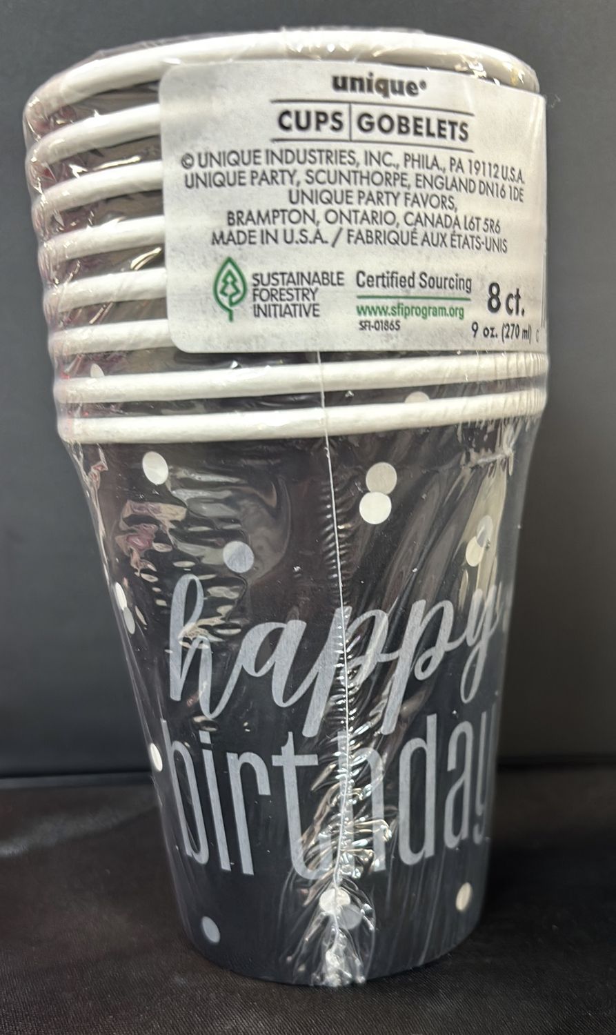 PAPER CUPS GLITZ BKL/SLV