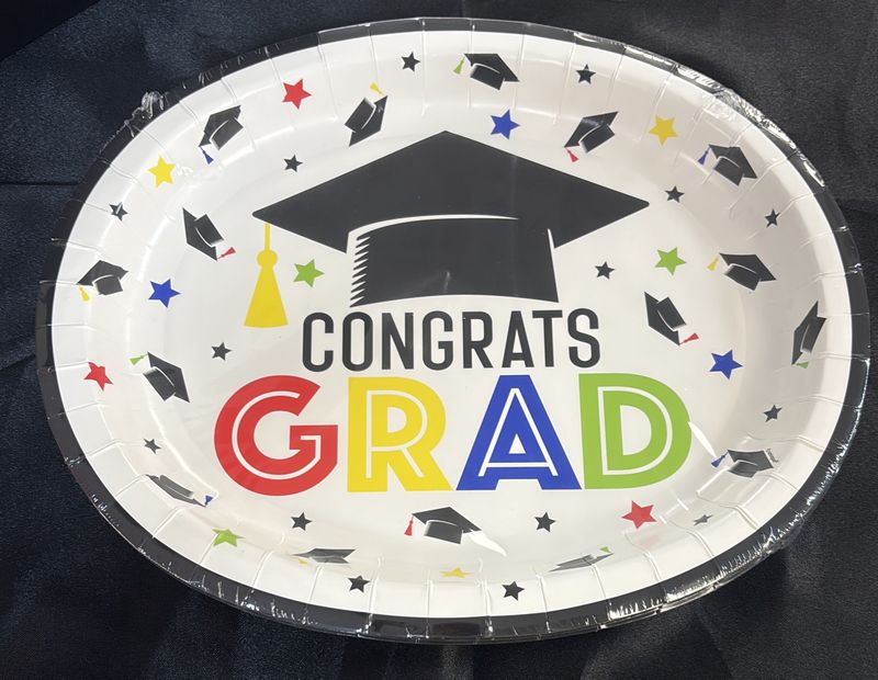 CONGRATS GRAD OVAL PLATE