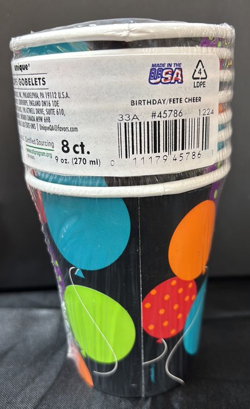 Paper Cups Birthday Cheer