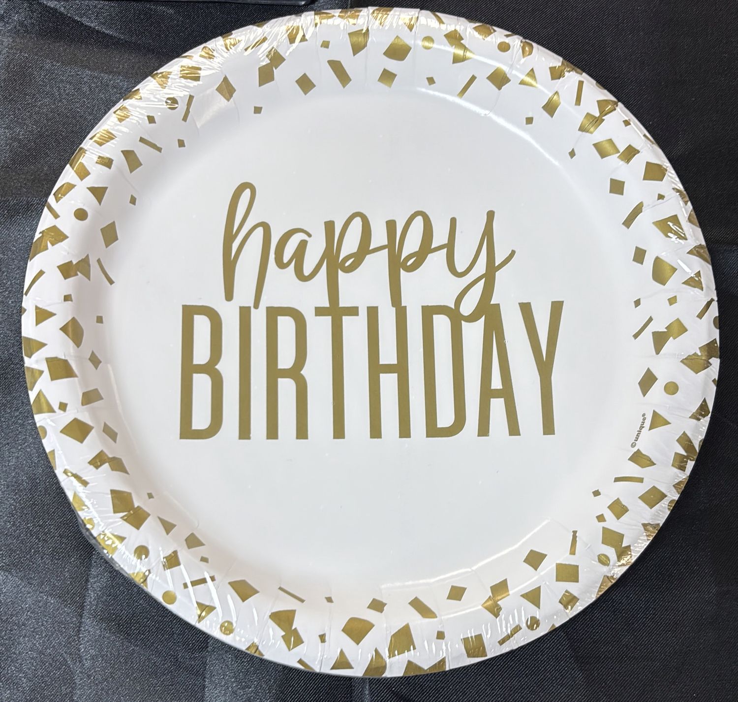 PAPER PLATE LARGE CONFETTI GOLD