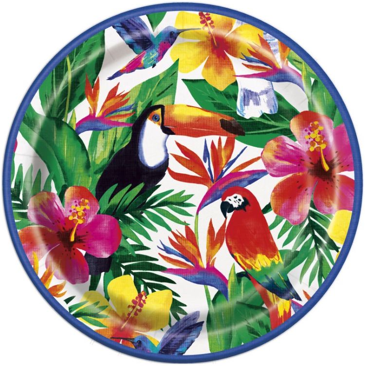 Palm Tropical Luau Large Plate