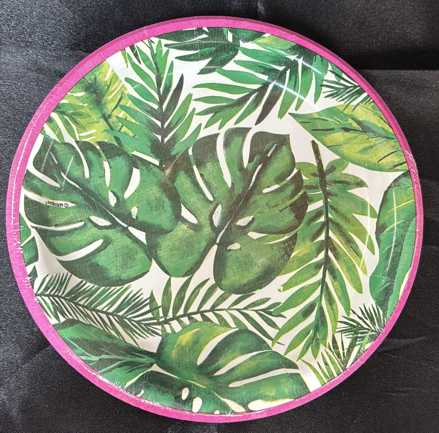 PAPER PLATE SMALL PALM TROPICAL LUAU