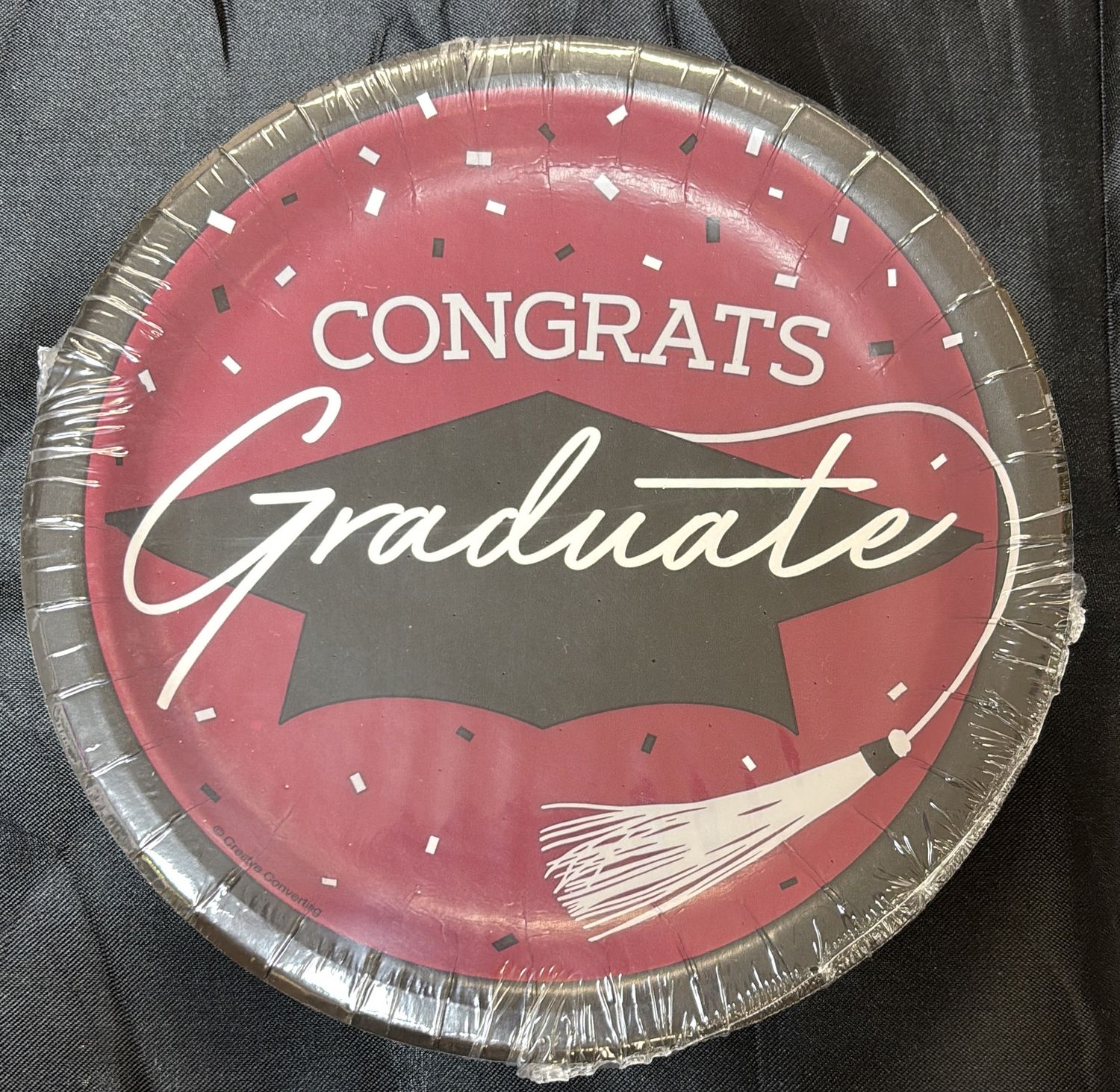 PAPER PLATE SMALL SCHOOL SPIRIT BURGUNDY