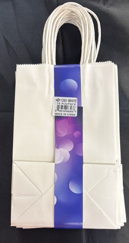 White Paper Tote 10Ct 5.25X8.25