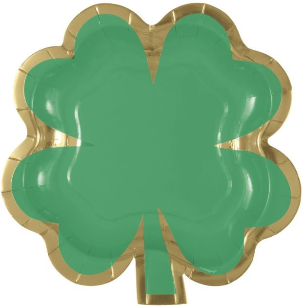 PAPER PLATES CHARMING SHAMROCK SHAPE