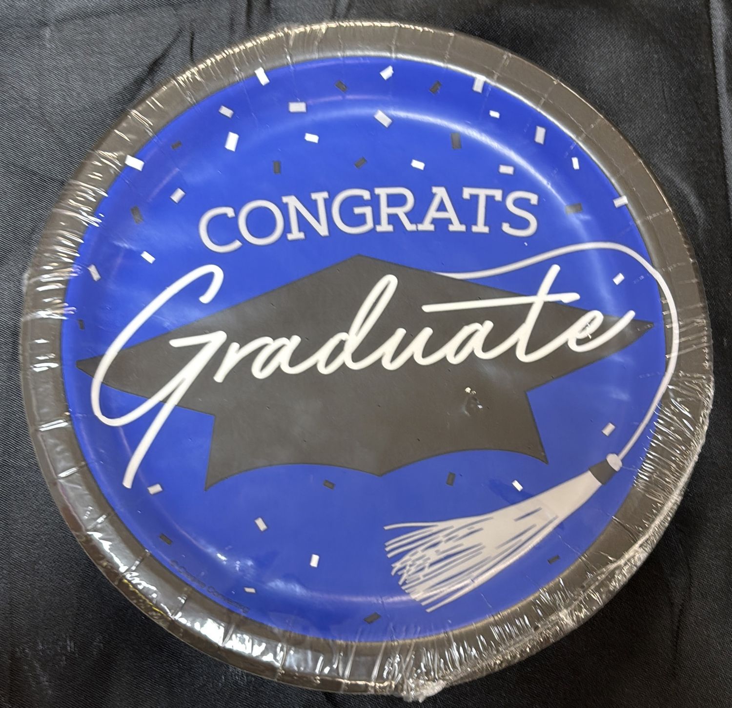 PAPER PLATE SMALL SCHOOL SPIRIT COBALT
