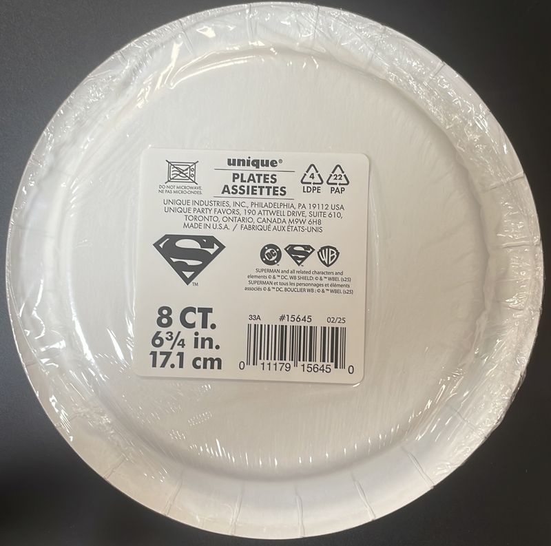 Paper Plate Small Superman
