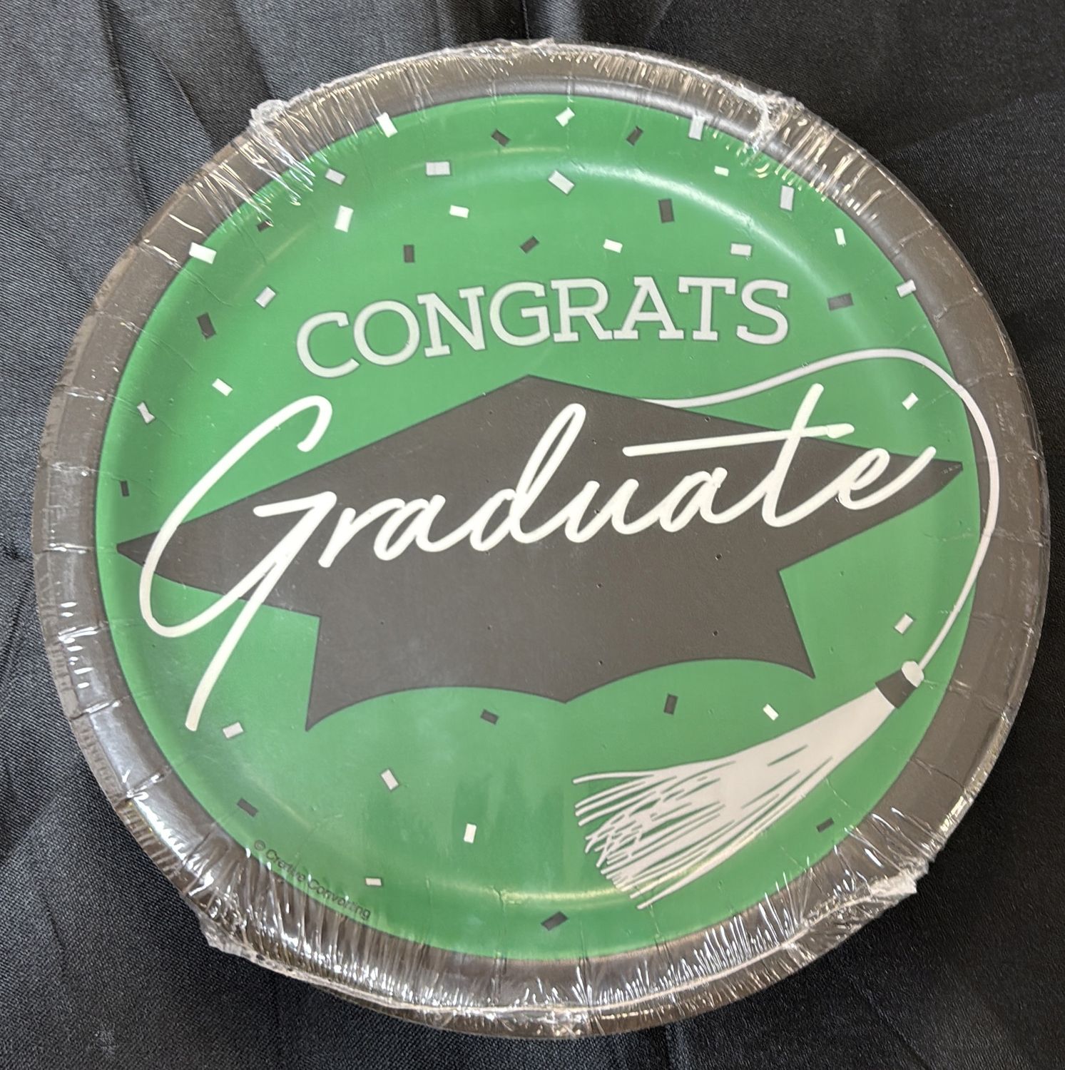 PAPER PLATE SMALL SCHOOL SPIRIT GREEN