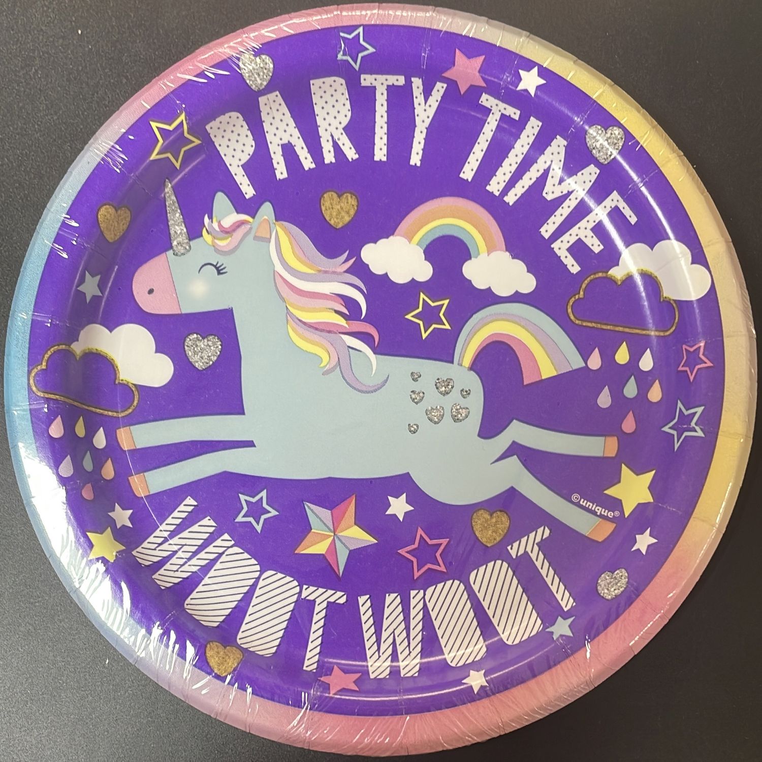 PAPER PLATE SMALL UNICORN