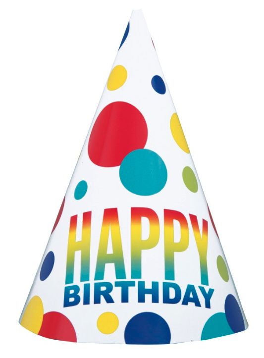 RAINBOW SPOTS PARTY HAT