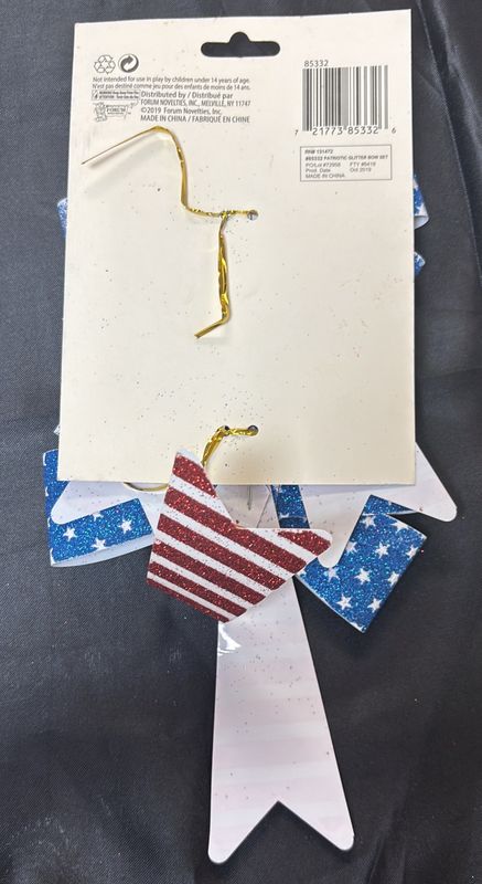 Patriotic Glitter Bow Set