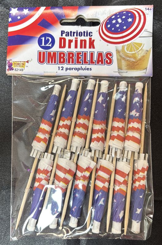 PATRIOTIC DRINK UMBRELLAS 12CT