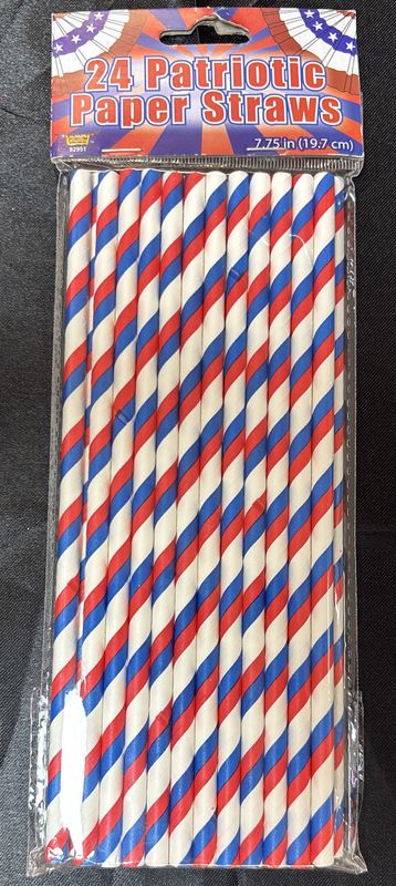 PATRIOTIC PAPER STRAWS